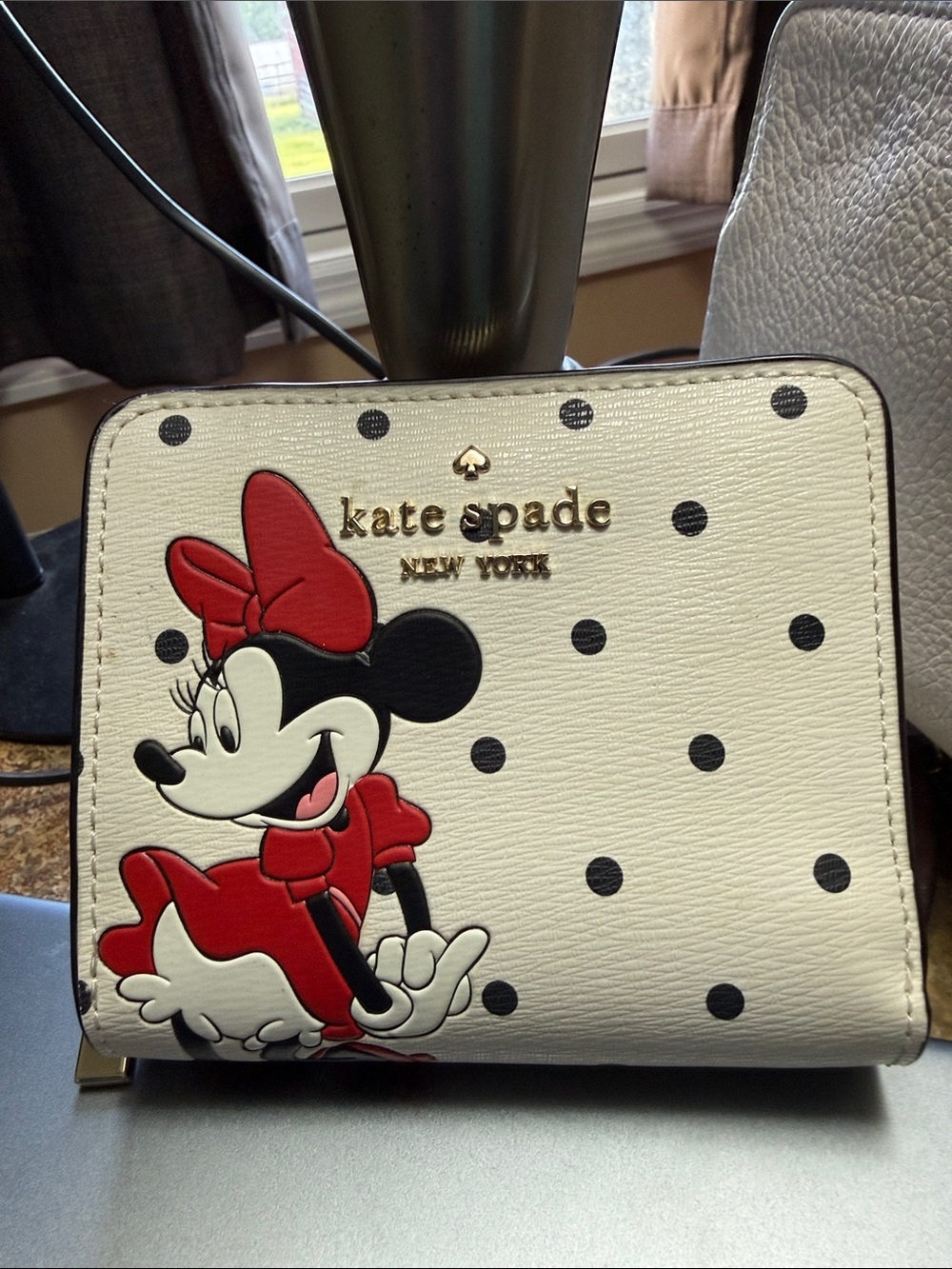 kate spade White & Black Minnie Mouse Polka Dot Wallet